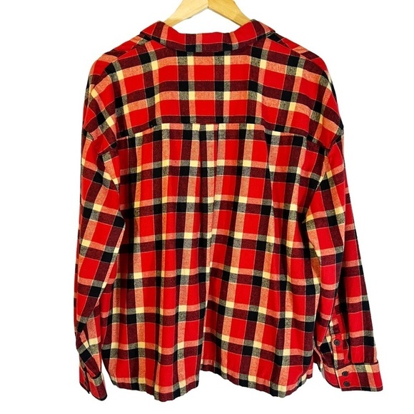 Madewell Flannel Westlake Shirt in Newfield Plaid Red Western Shirt Cabincore - Picture 3 of 7